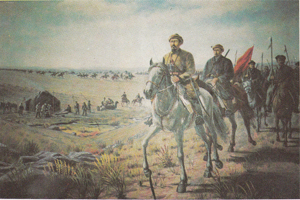 Сарбазы Амангельды.  А. Кастеев. Госмузей искусств Казахстана.