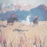 Ловля лошади.  М. С. Кенбаев. Госмузей искусств Казахстана.